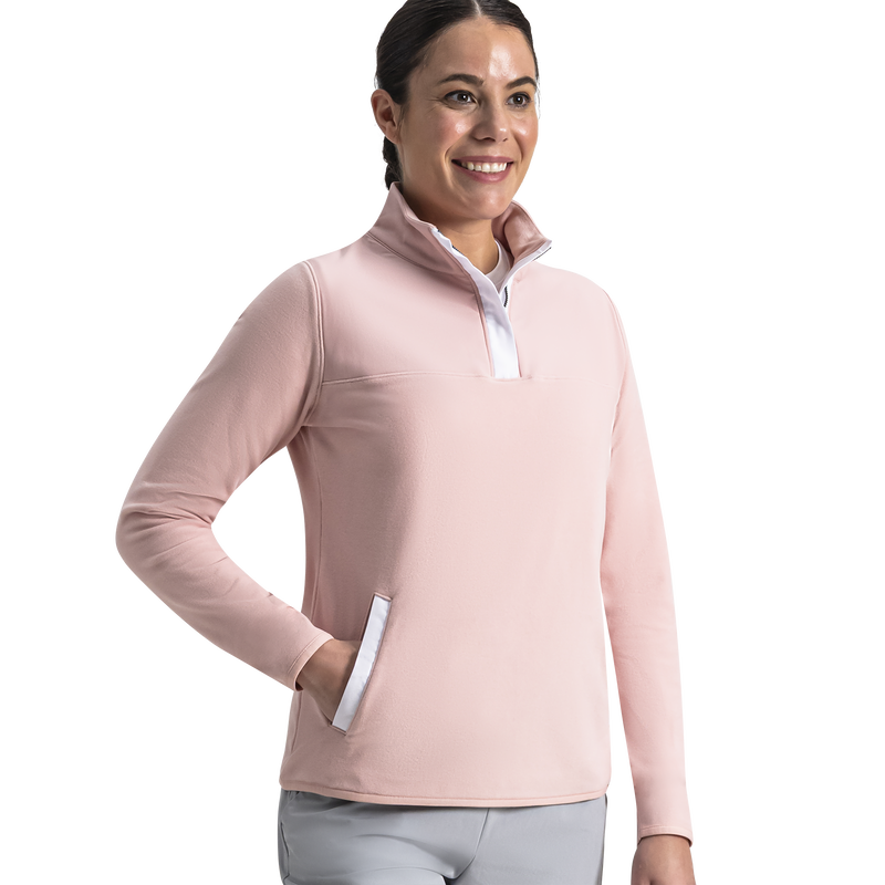Micro Fleece Quarter-Zip Women - Chalk Pink
