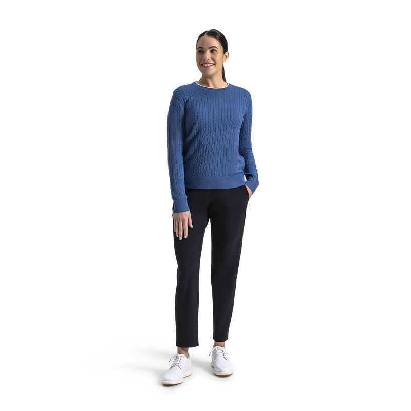 Cable Knit Sweater Women - Lagoon Blue