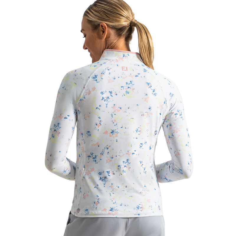 Quarter-Zip Long Sleeve Sun Protection Women - Chalk Pink Floral