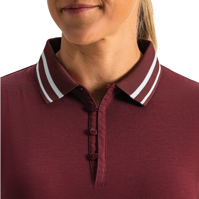 Loop Button Polo Women - Cranberry