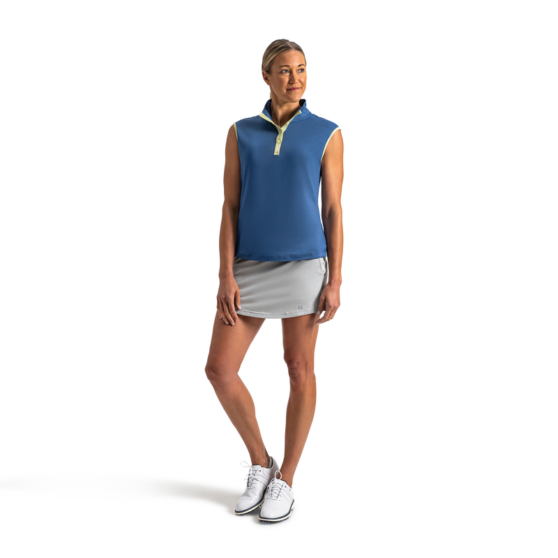 Mock Snap Sleeveless Women - Lagoon Blue