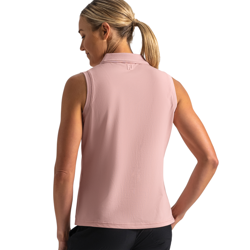 Sleeveless V-Neck Polo Women - Chalk Pink