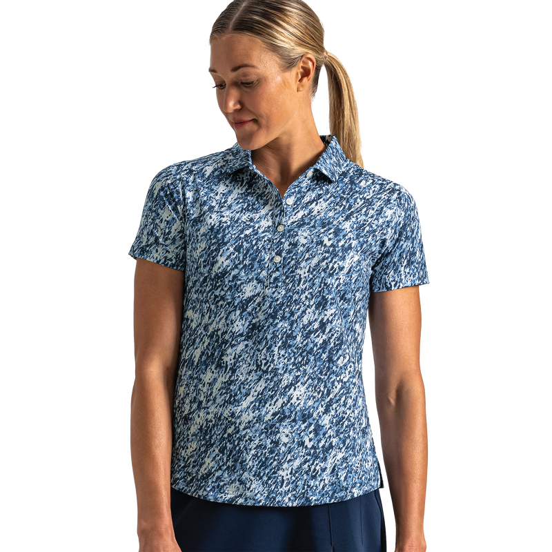 Solid Lisle Self Collar Women (Women's) - Navy Multi Splatter