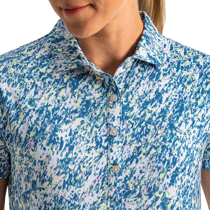 Solid Lisle Self Collar Women (Women's) - Blue Multi Splatter