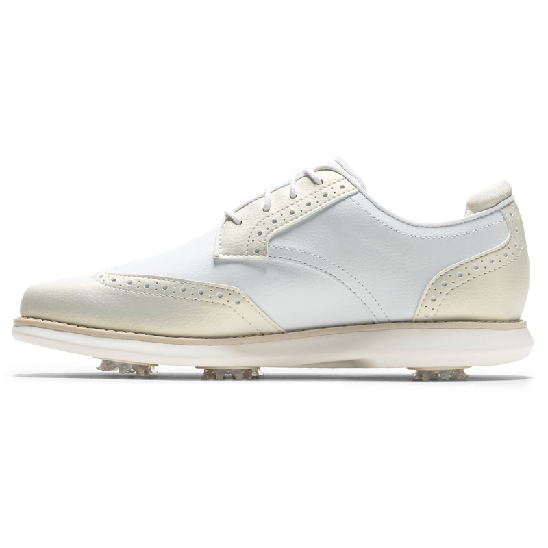 Traditions Wing Tip Women - White / Gold