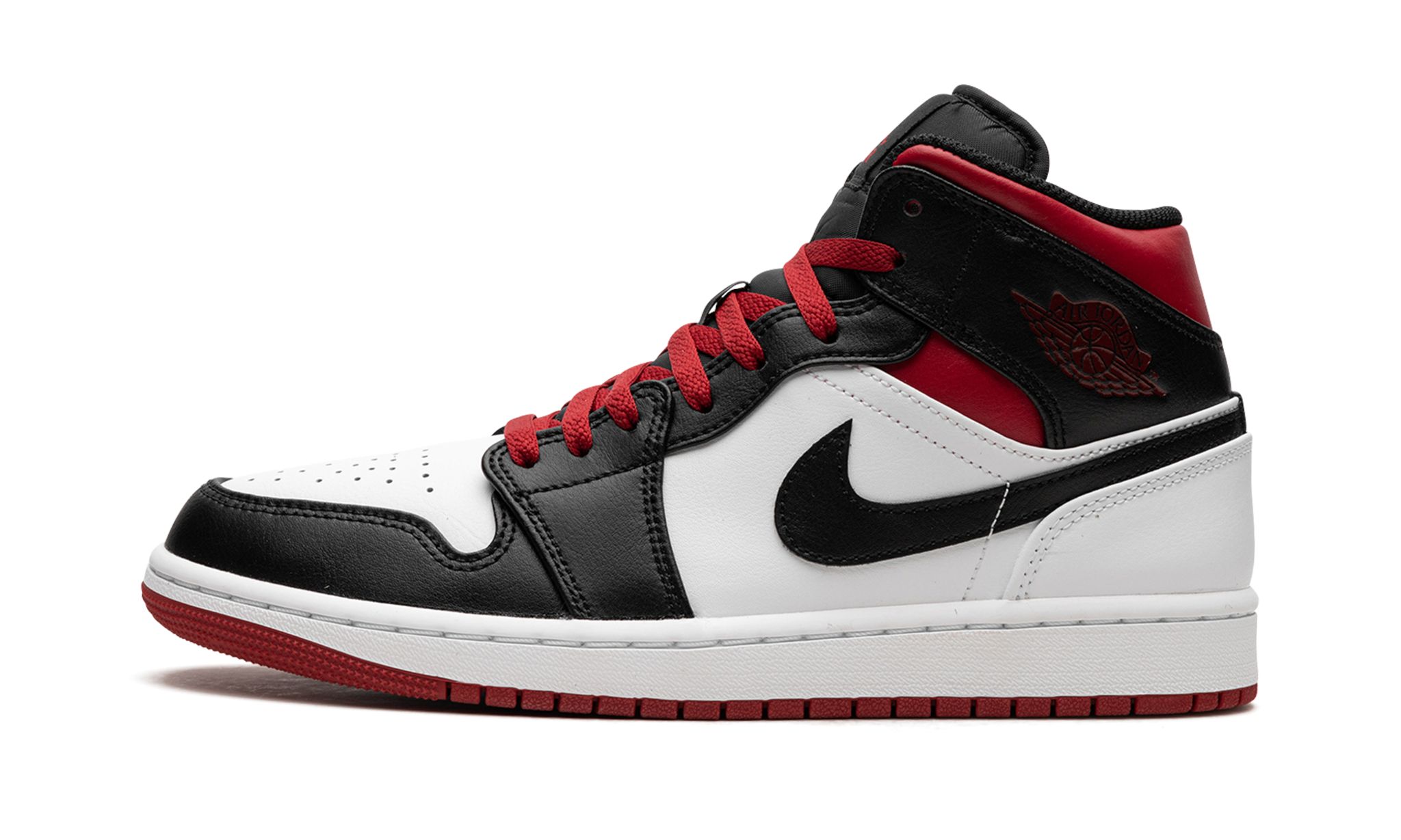 Air Jordan 1 Mid Black Toe White Gym Red
