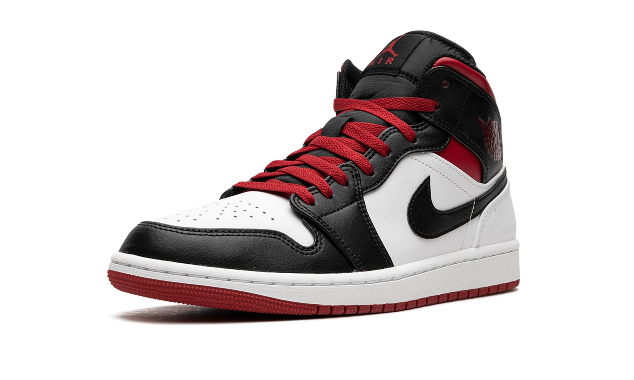 Air Jordan 1 Mid Black Toe White Gym Red