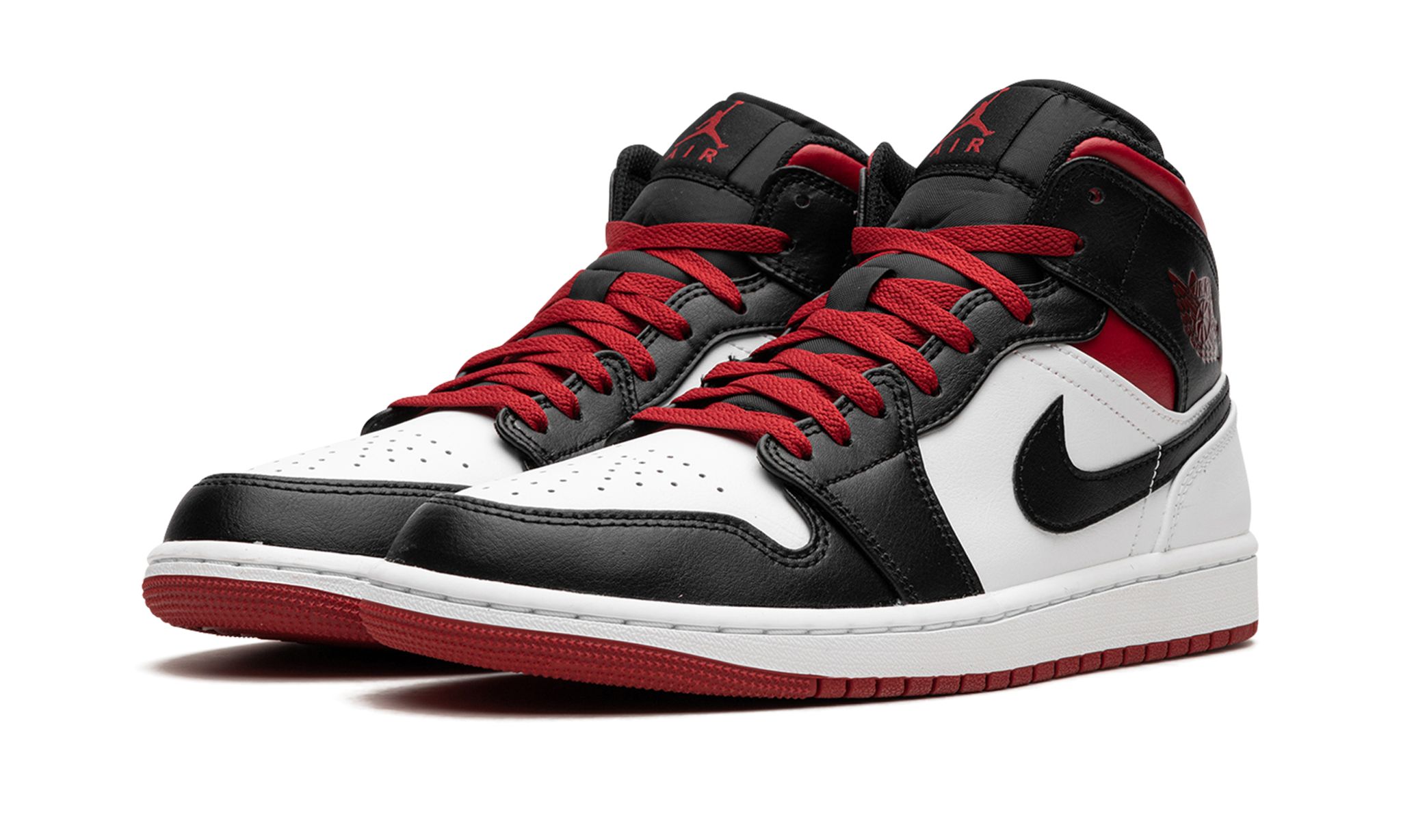 Air Jordan 1 Mid Black Toe White Gym Red