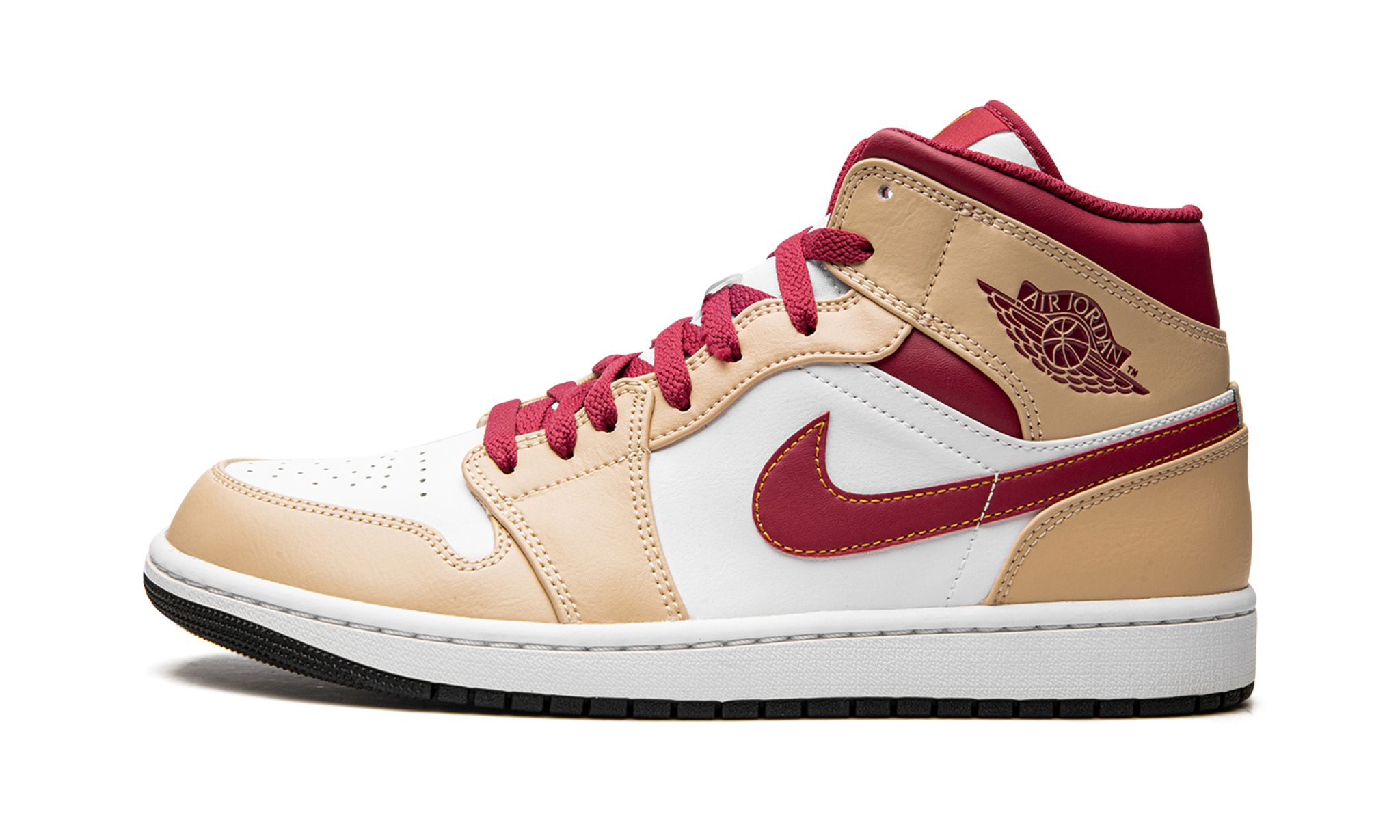 Air Jordan 1 Mid Light Curry Cardinal Red
