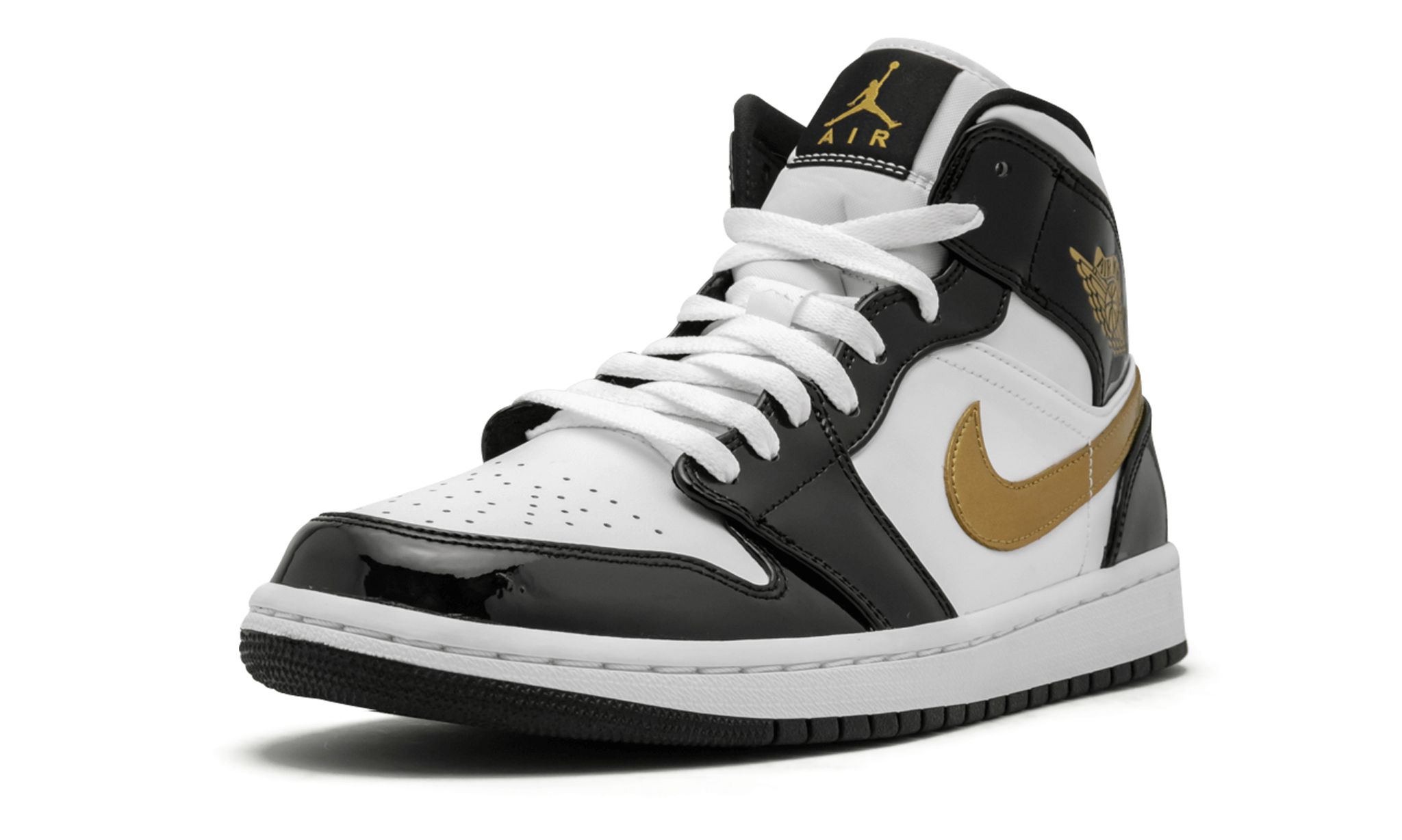 Air Jordan 1 Mid Patent SE Black Gold