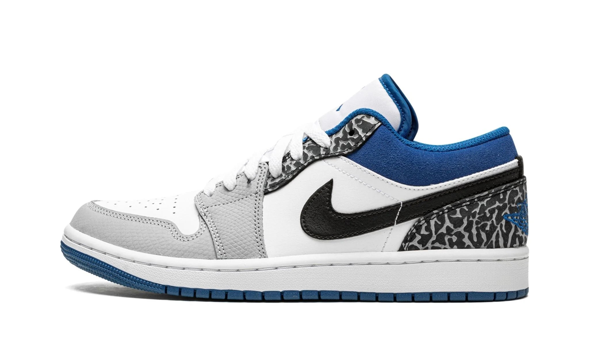 Air Jordan 1 Low Light Smoke Grey And Dark Marina Blue