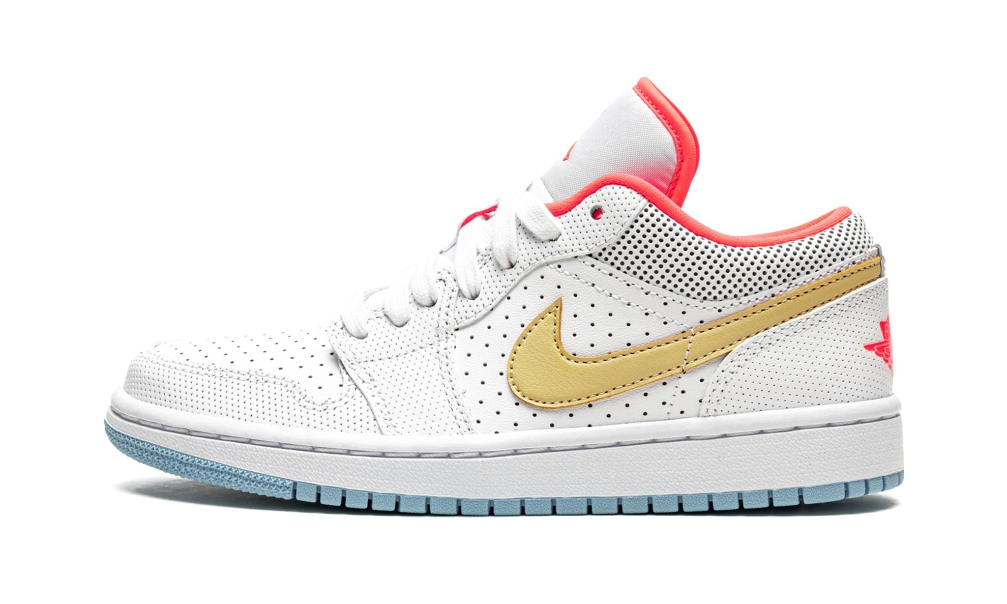 Wmns Air Jordan 1 Low SE White Sesame Flash Crimson