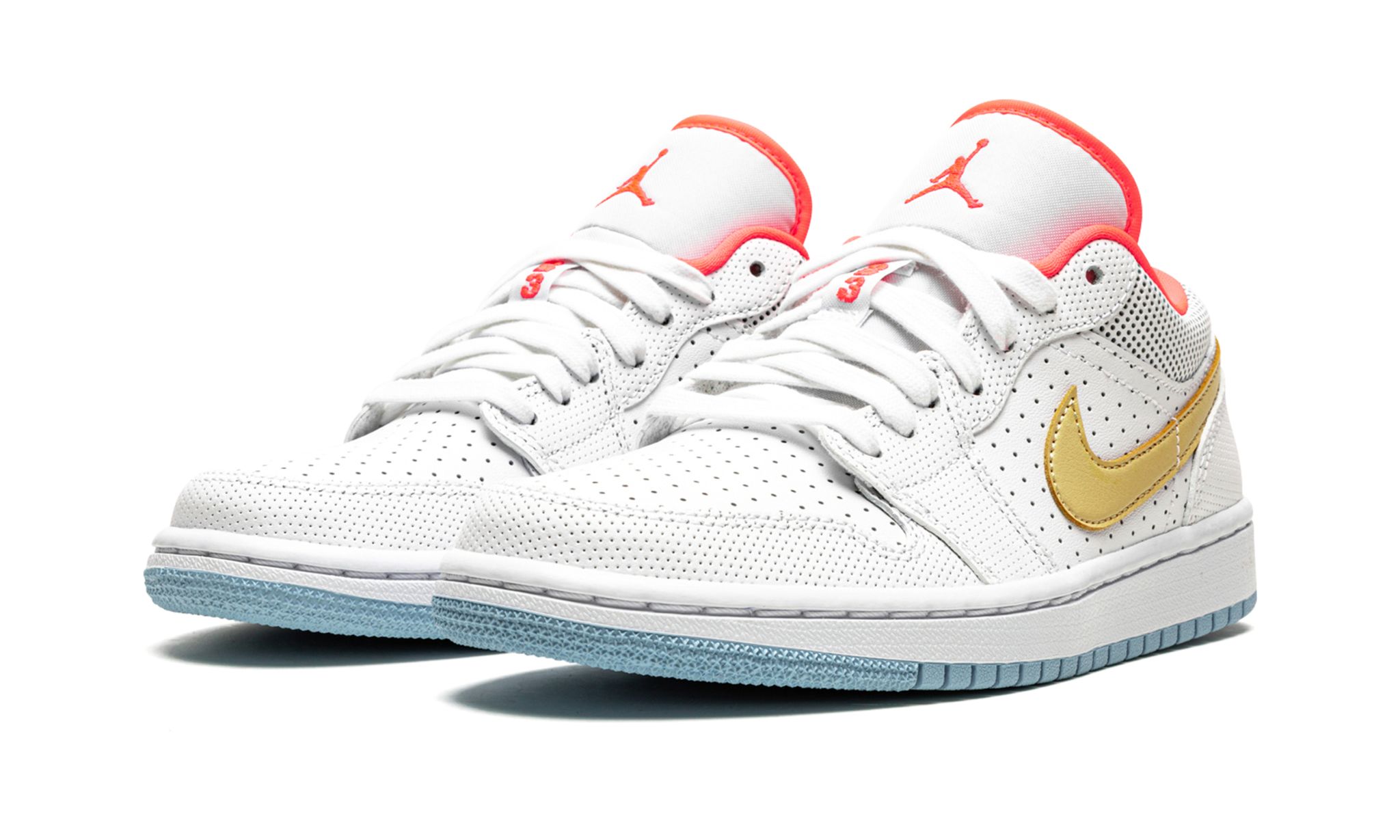 Wmns Air Jordan 1 Low SE White Sesame Flash Crimson