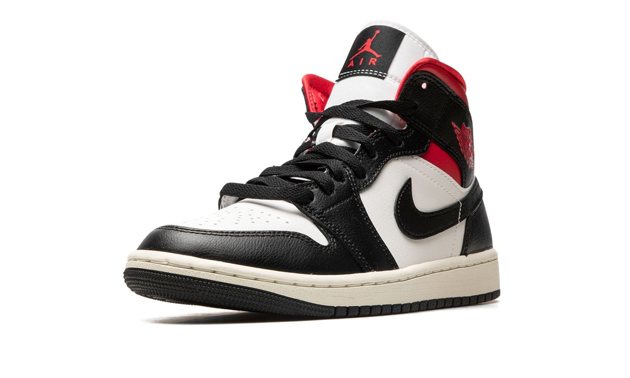 Wmns Air Jordan 1 Mid Black Sail Gym Red
