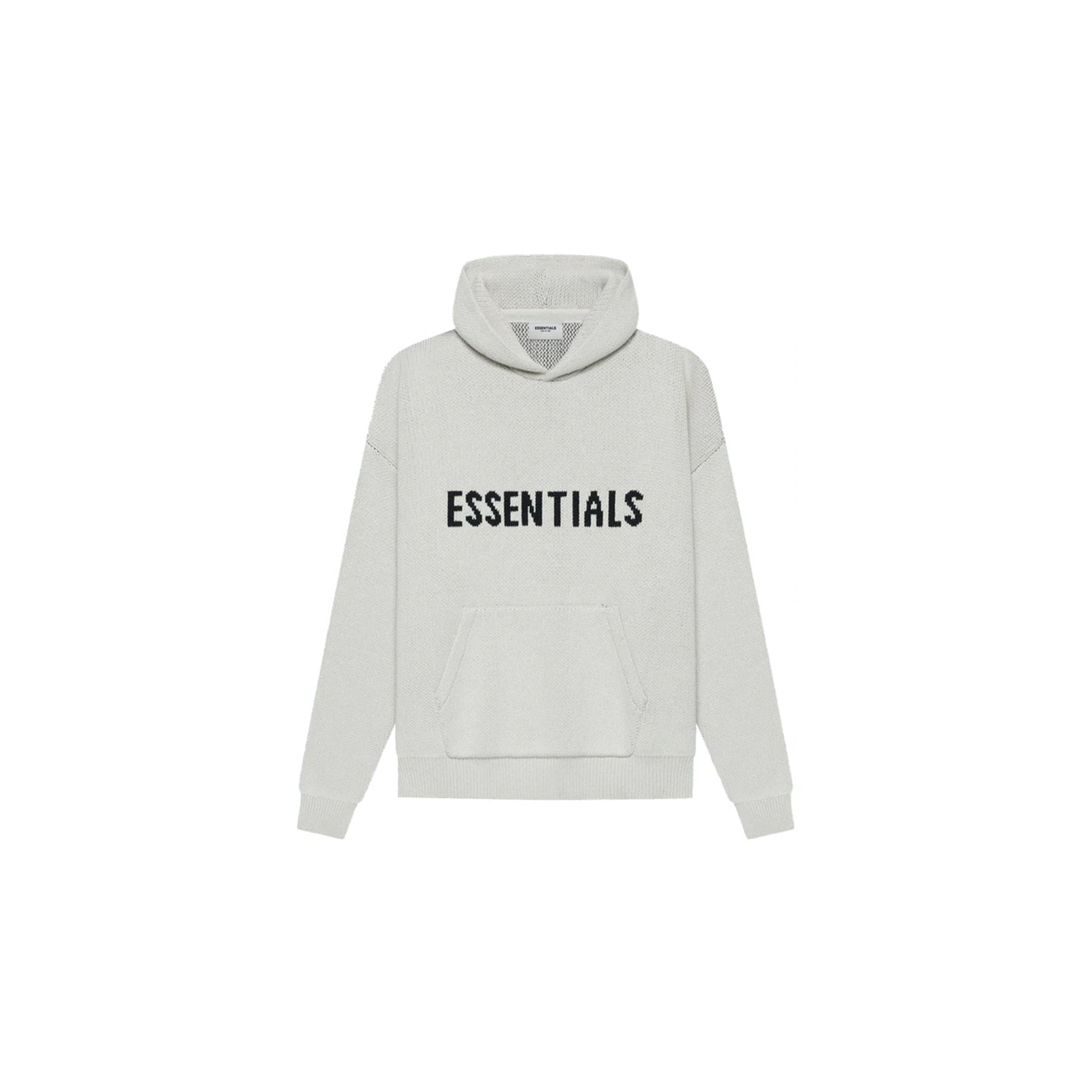 Essentials Knit Hoodie Heather Oatmeal