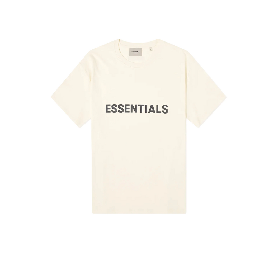 Essentials Boxy T-Shirt Applique Logo Butter Cream