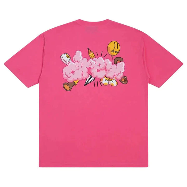 Drew House Doodle Joy SS Tee Hot Pink