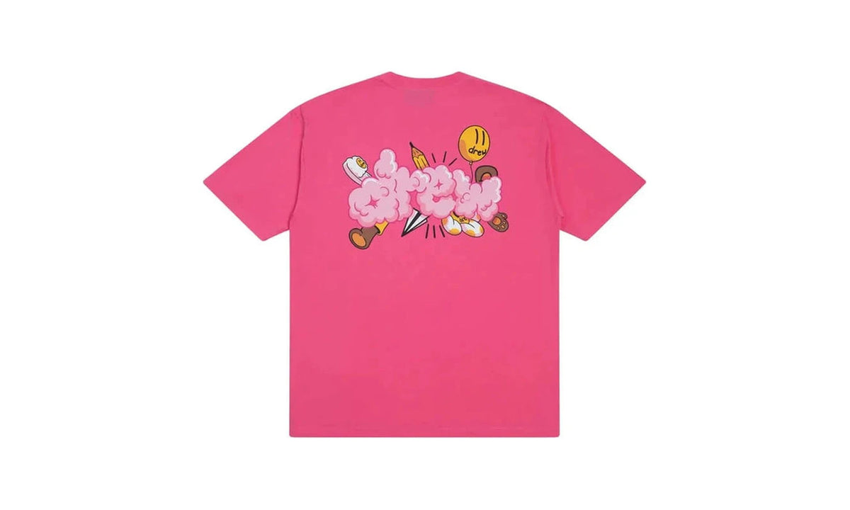 Drew House Doodle Joy SS Tee Hot Pink