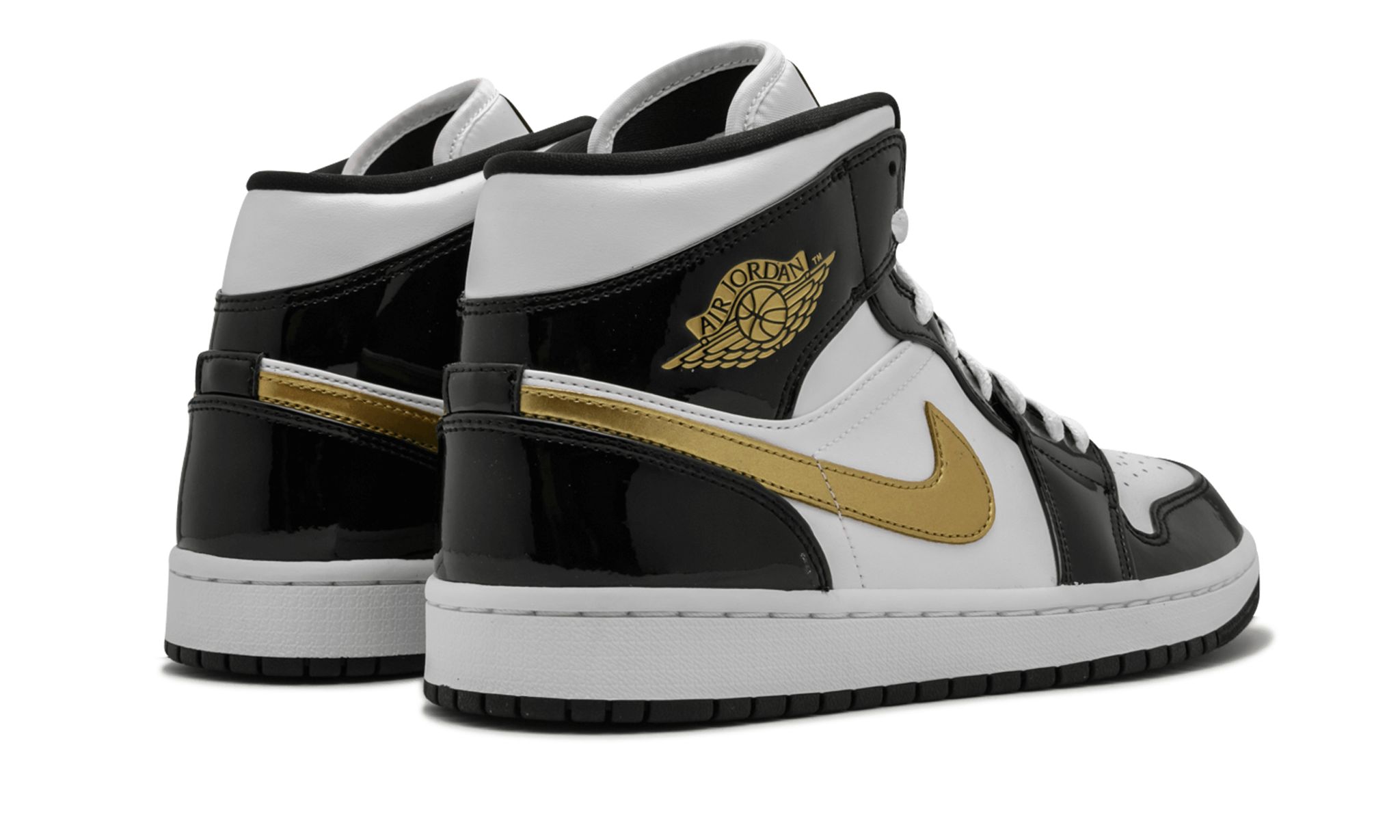 Air Jordan 1 Mid Patent SE Black Gold