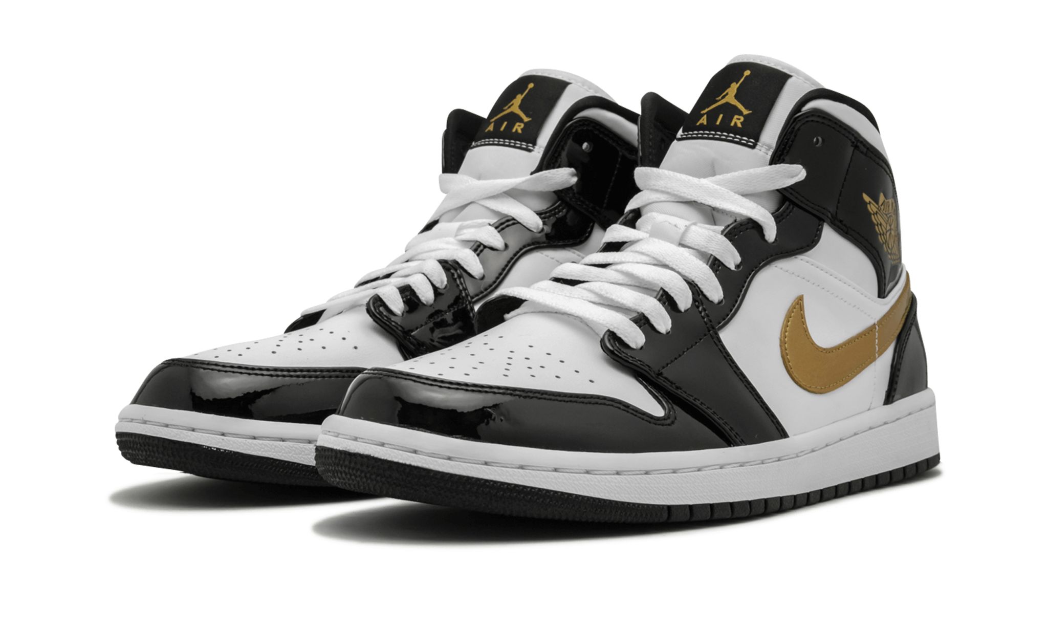 Air Jordan 1 Mid Patent SE Black Gold