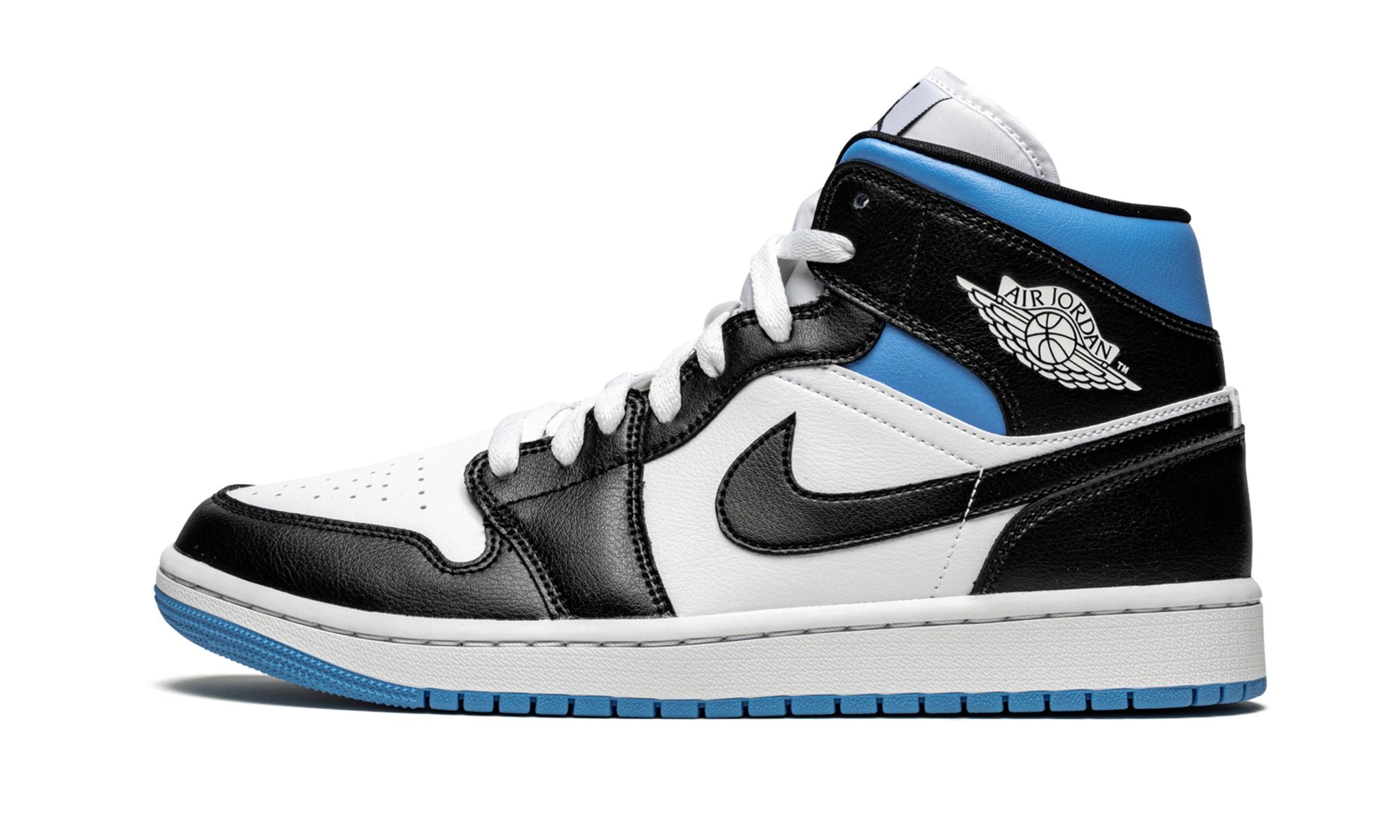 Wmns Air Jordan 1 Mid Black White University Blue