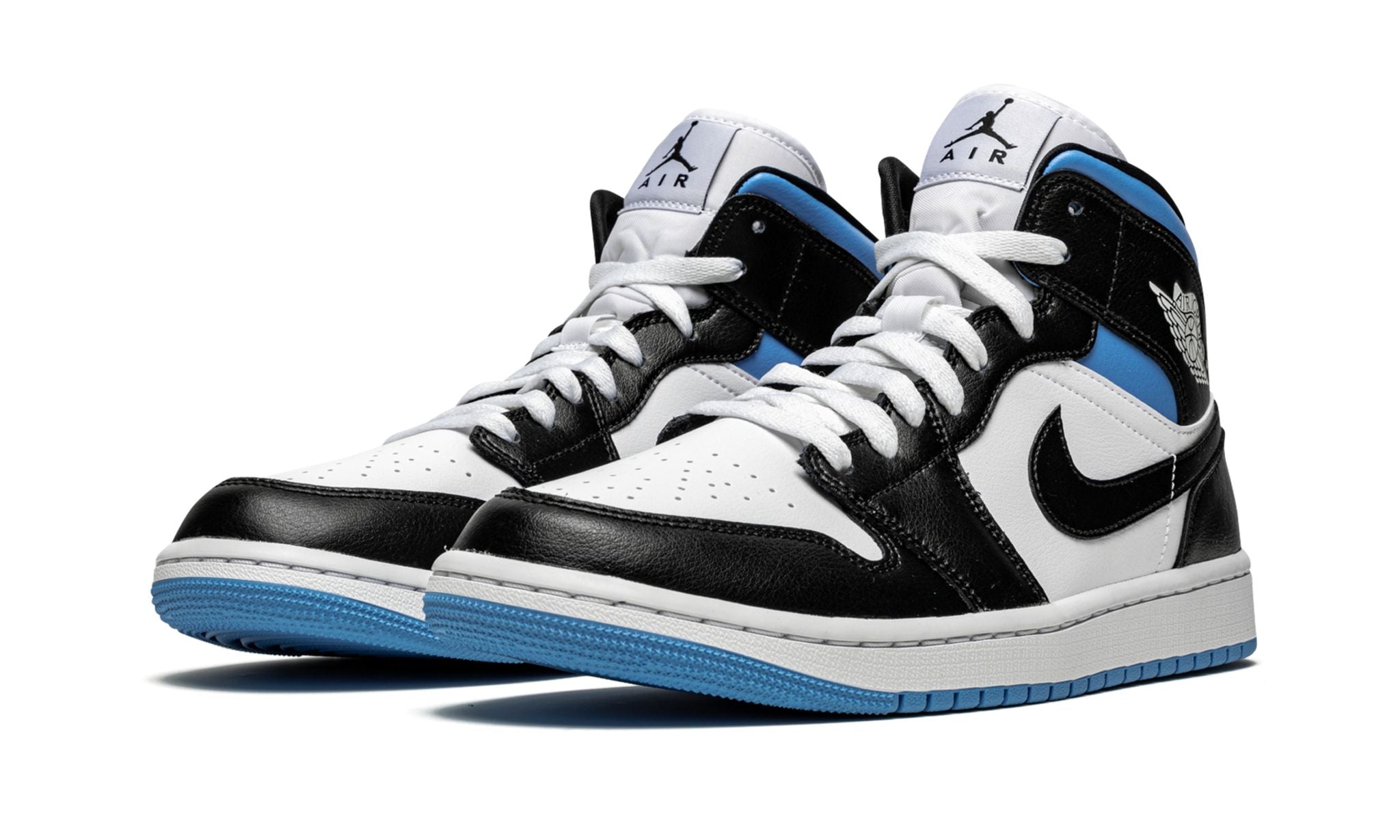Wmns Air Jordan 1 Mid Black White University Blue