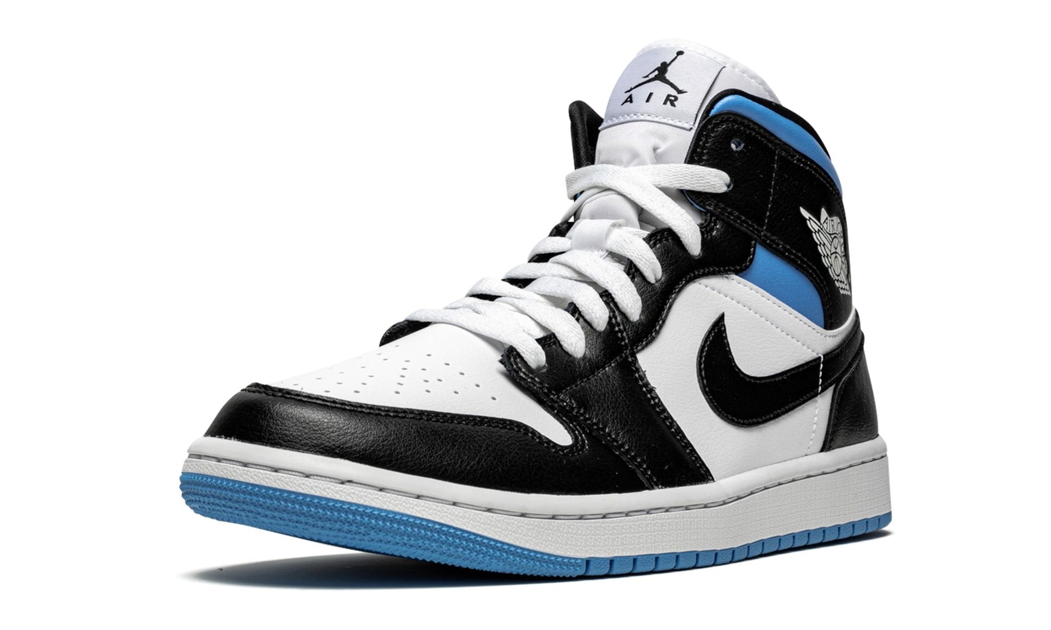 Wmns Air Jordan 1 Mid Black White University Blue