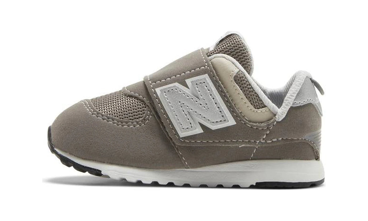 574 New-B Hook & Loop Toddler Wide 'Rain Cloud Silver Metallic'