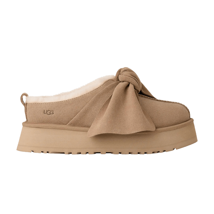 UGG Wmns Platform Slip-On Bow Slipper 'Sand'