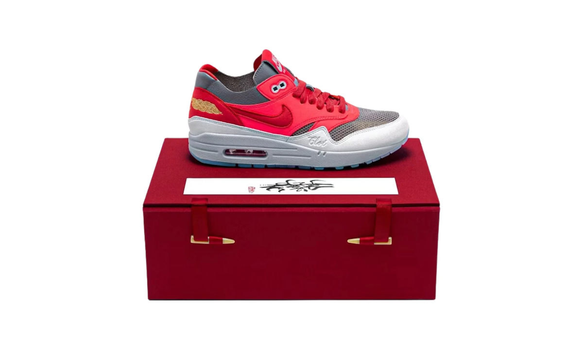 CLOT x Air Max 1 'Kiss Of Death - Solar Red' Special Box