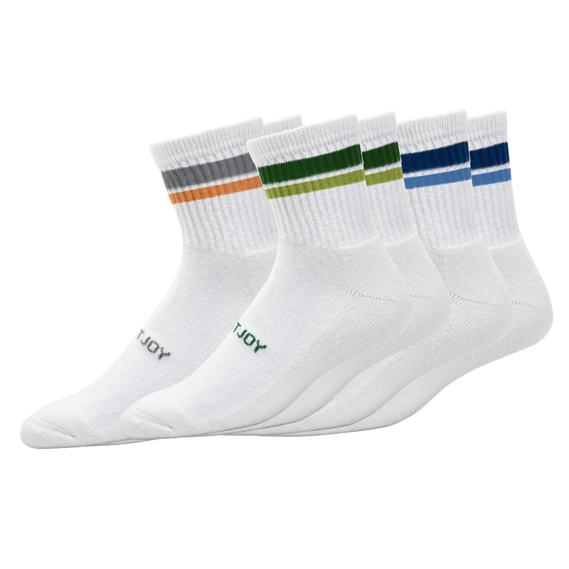 ComfortSof Quarter 3-Pack - White / Multi Stripe