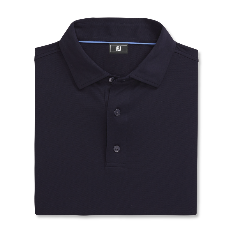 Performance Stretch Pique Solid Self Collar - Navy