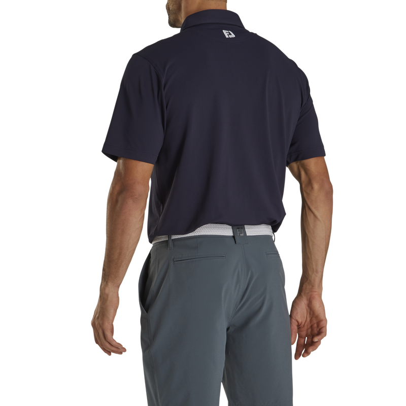 Performance Stretch Pique Solid Self Collar - Navy