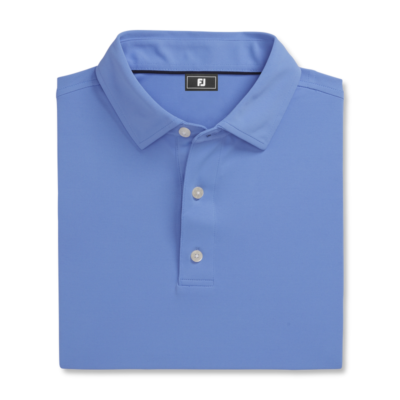 Performance Stretch Pique Solid Self Collar - Lagoon