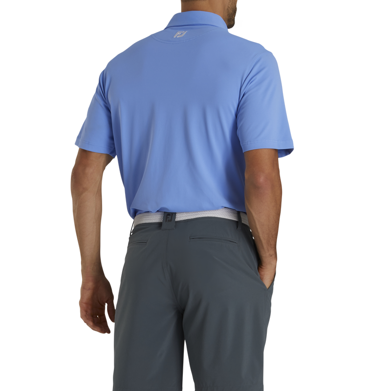 Performance Stretch Pique Solid Self Collar - Lagoon