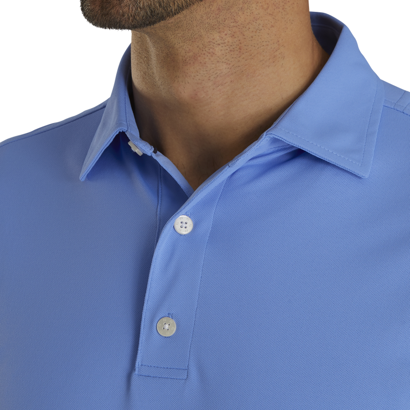 Performance Stretch Pique Solid Self Collar - Lagoon