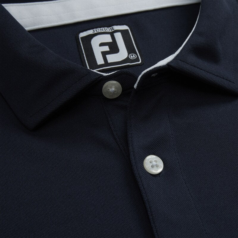 Solid Pique Self Collar Junior - Navy