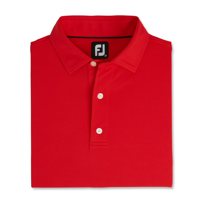 Performance Stretch Pique Solid Self Collar - Red