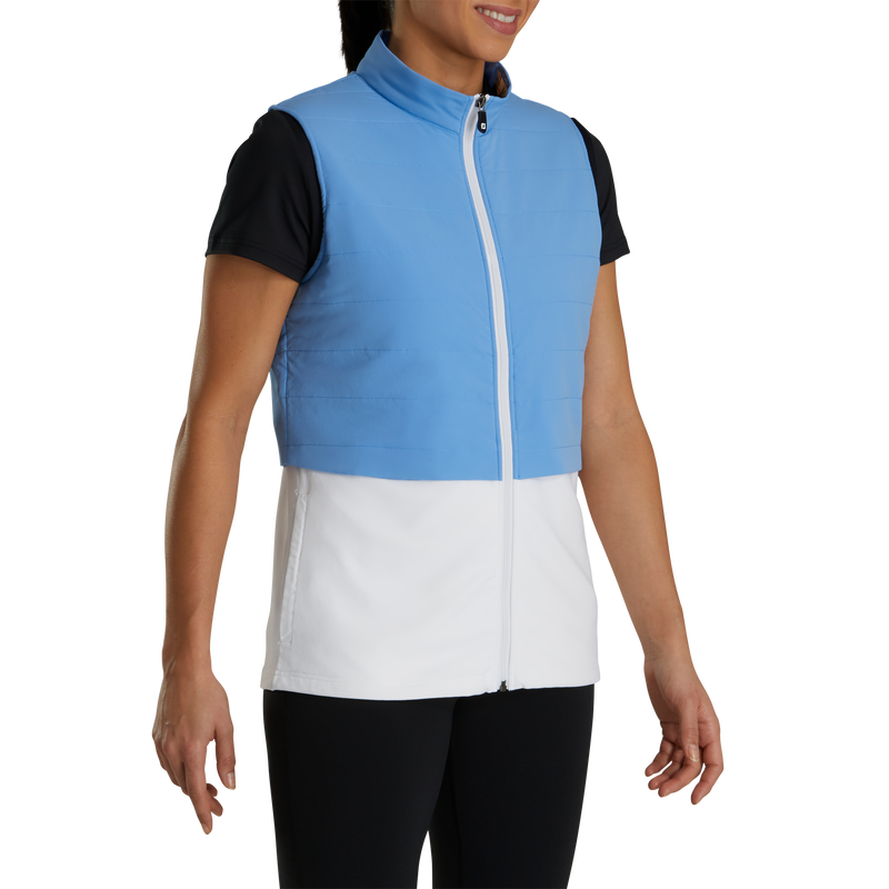 Layered Insulated Vest Women - Light Blue / White