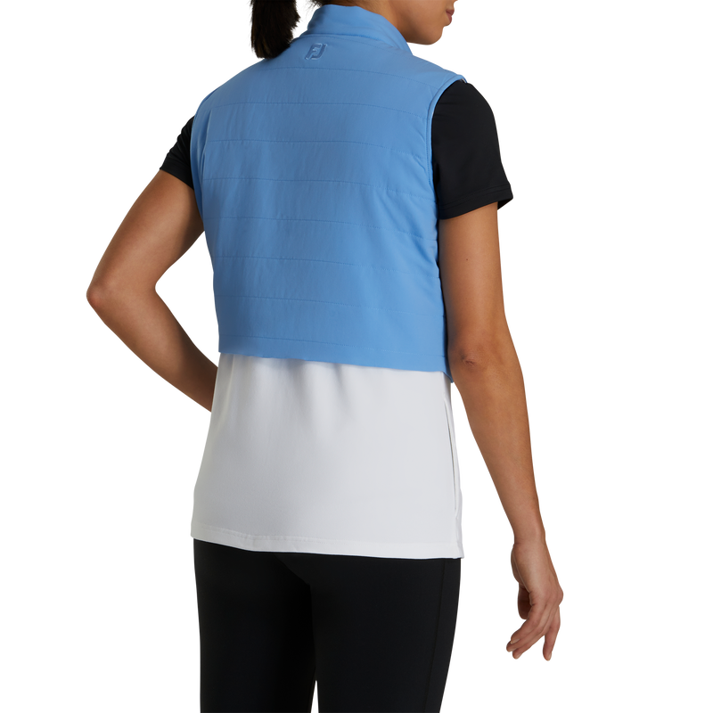 Layered Insulated Vest Women - Light Blue / White