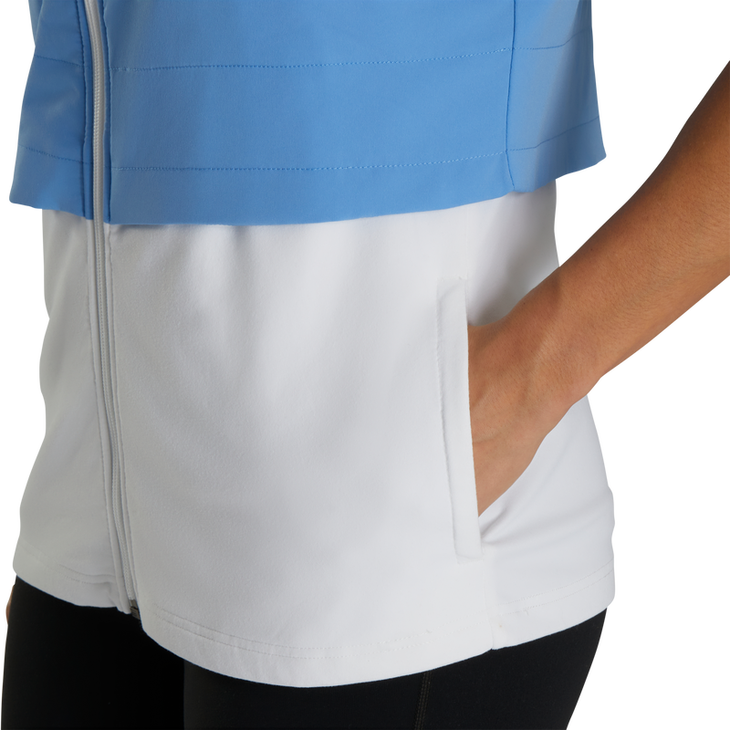 Layered Insulated Vest Women - Light Blue / White