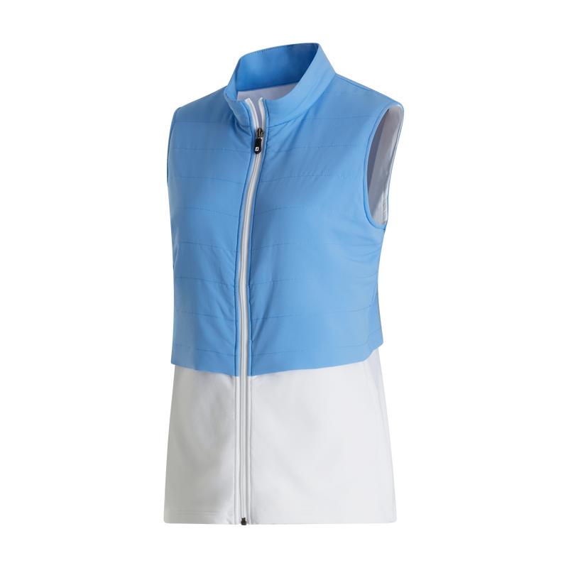 Layered Insulated Vest Women - Light Blue / White