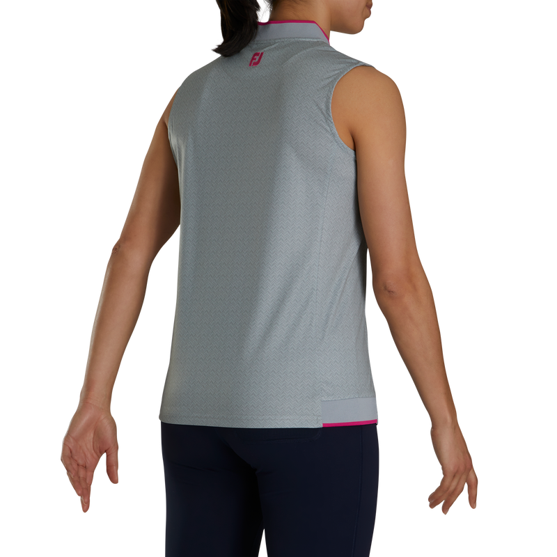 Quarter-Zip Sleeveless Shirt - Grey