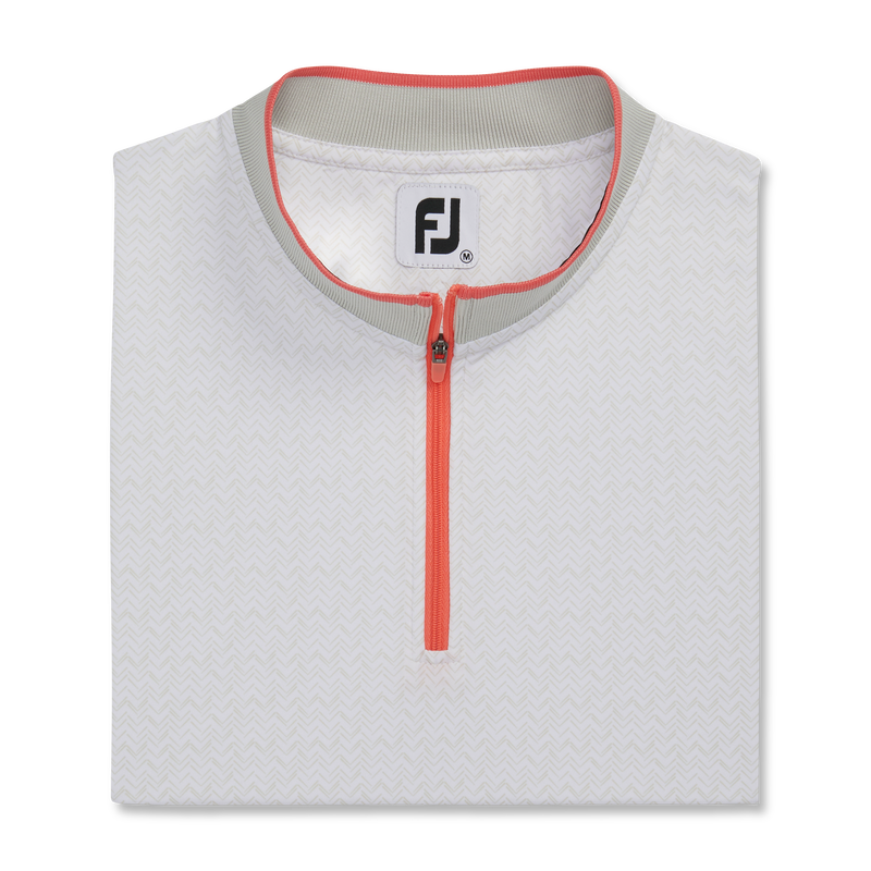 Quarter-Zip Sleeveless Shirt - White / Stone
