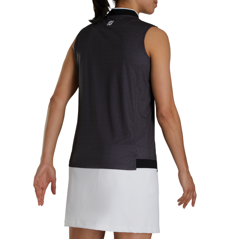 Quarter-Zip Sleeveless Shirt - Black