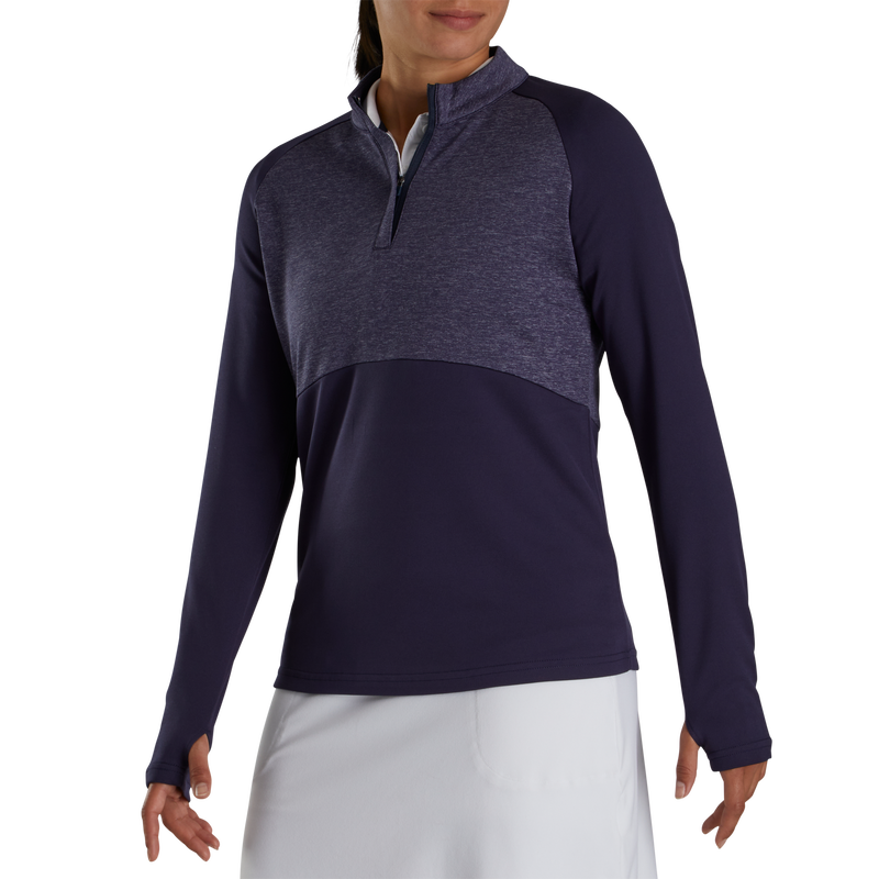 Heather Block Half-Zip Mid-Layer Women - Navy