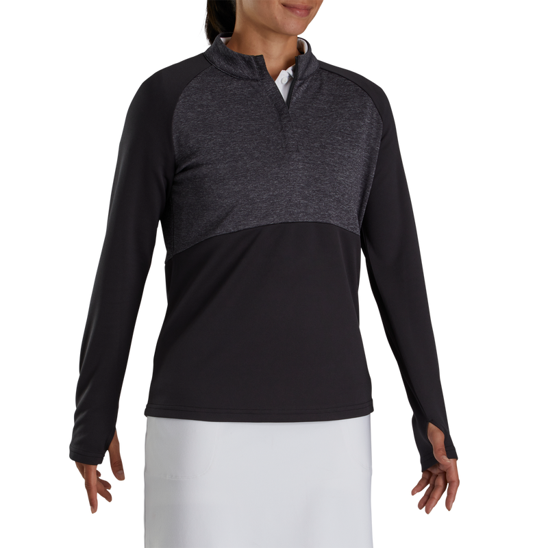 Heather Block Half-Zip Mid-Layer Women - Black