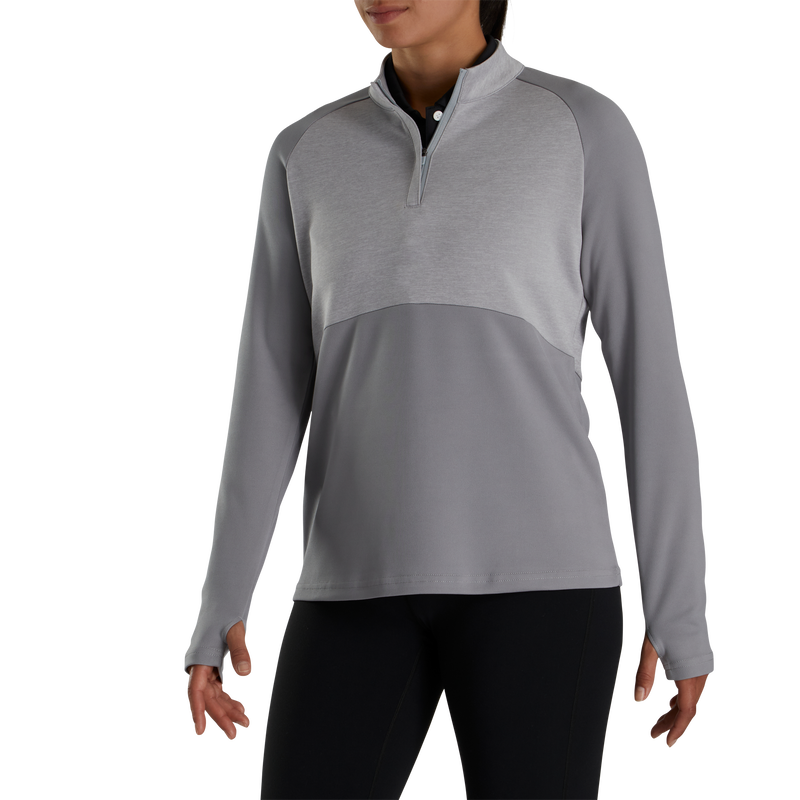 Heather Block Half-Zip Mid-Layer Women - Grey