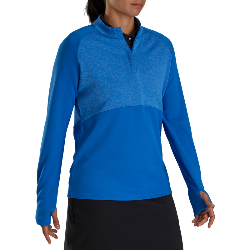 Heather Block Half-Zip Mid-Layer Women - Royal