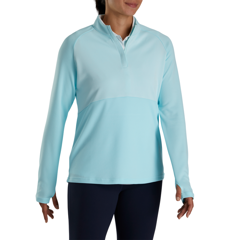 Heather Block Half-Zip Mid-Layer Women - Azure